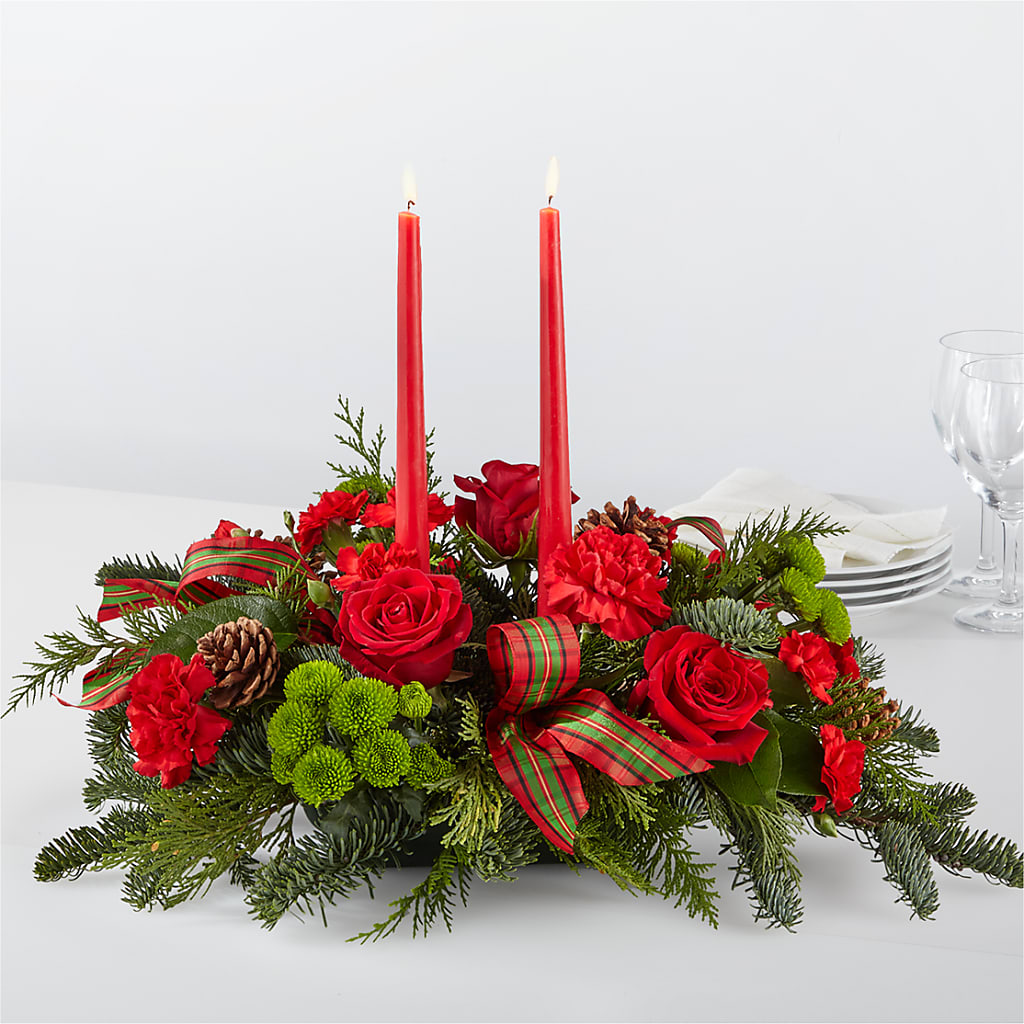 By the Candlelight Centerpiece – Country Cottage Floral Creations, Conroe TX