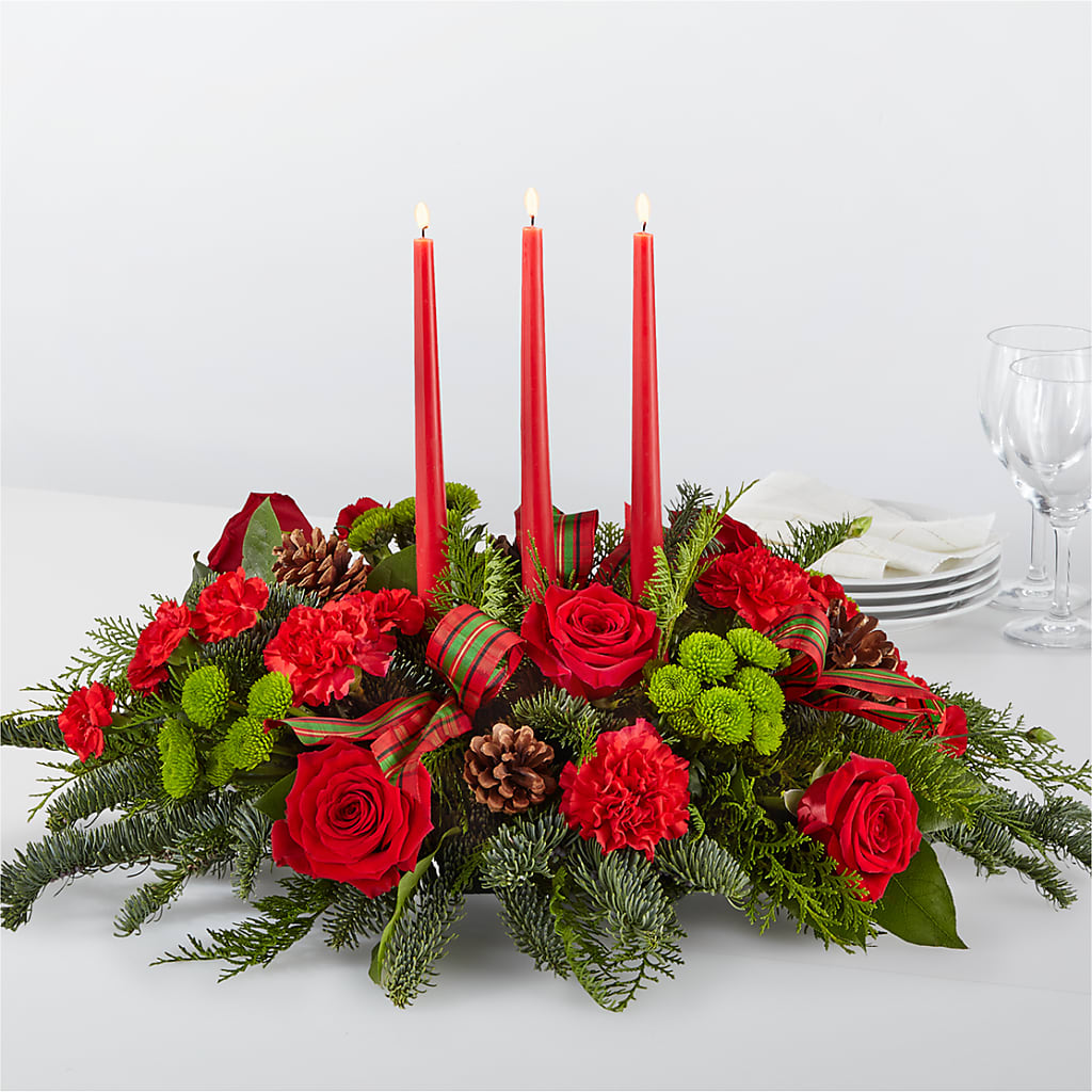 By the Candlelight Centerpiece – Country Cottage Floral Creations, Conroe TX