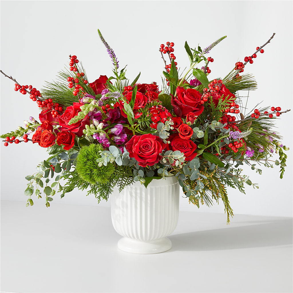 Big Red Bow Bouquet – Country Cottage Floral Creations, Conroe TX