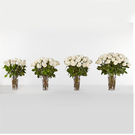 Long Stem White Rose Bouquet – Country Cottage Floral Creations, Conroe TX