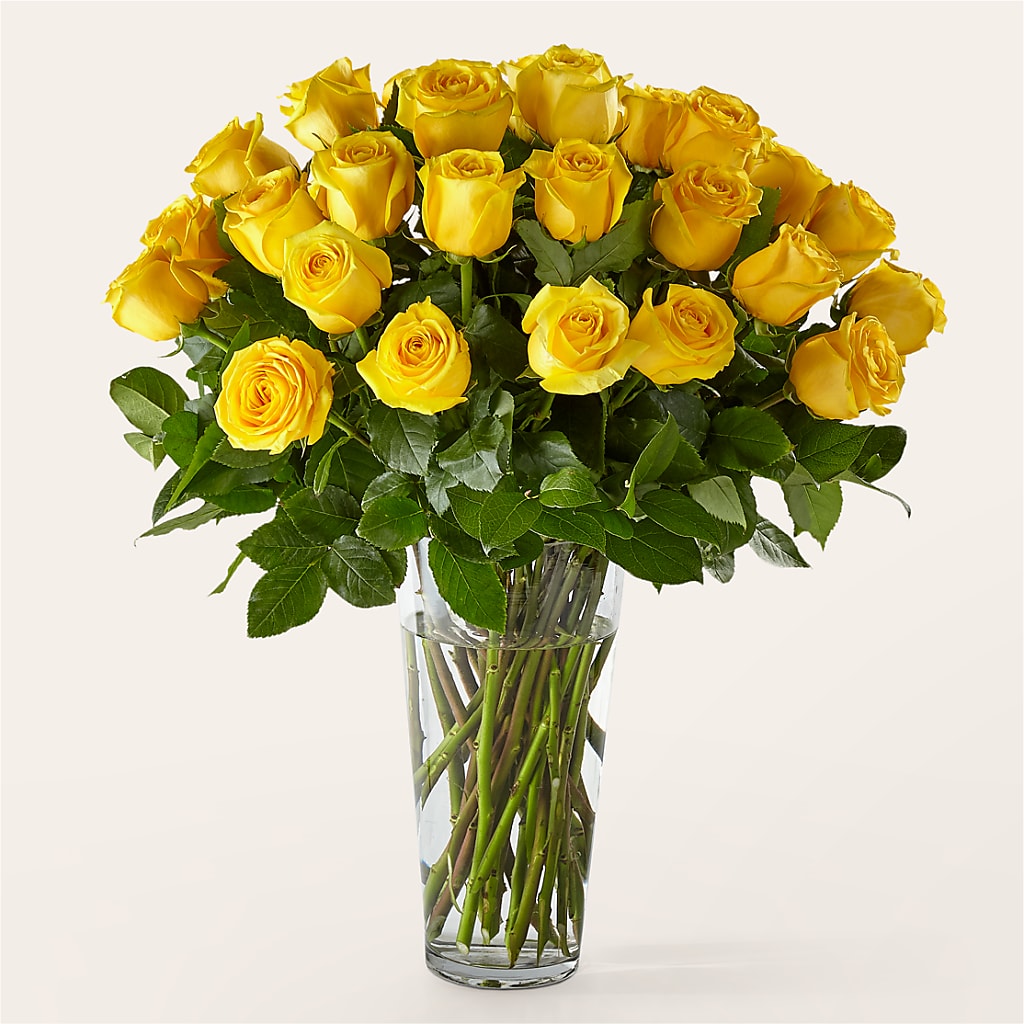 Long Stem Yellow Rose Bouquet – Country Cottage Floral Creations, Conroe TX