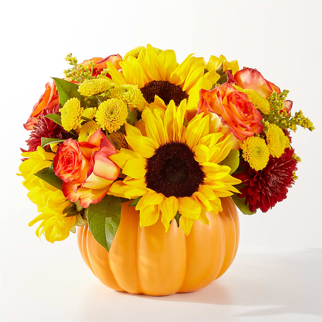 Golden Gourd Pumpkin Bouquet – Country Cottage Floral Creations, Conroe TX
