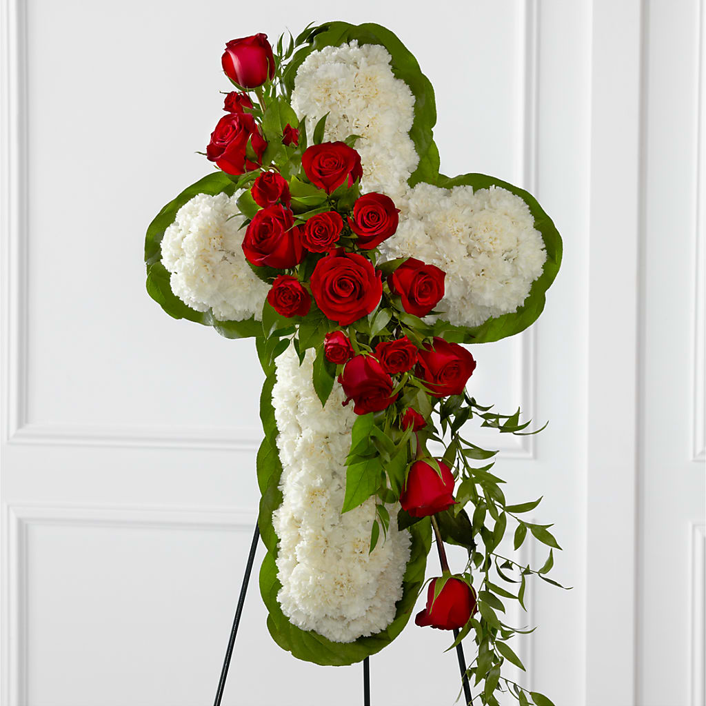 Floral Cross Easel – Country Cottage Floral Creations, Conroe TX