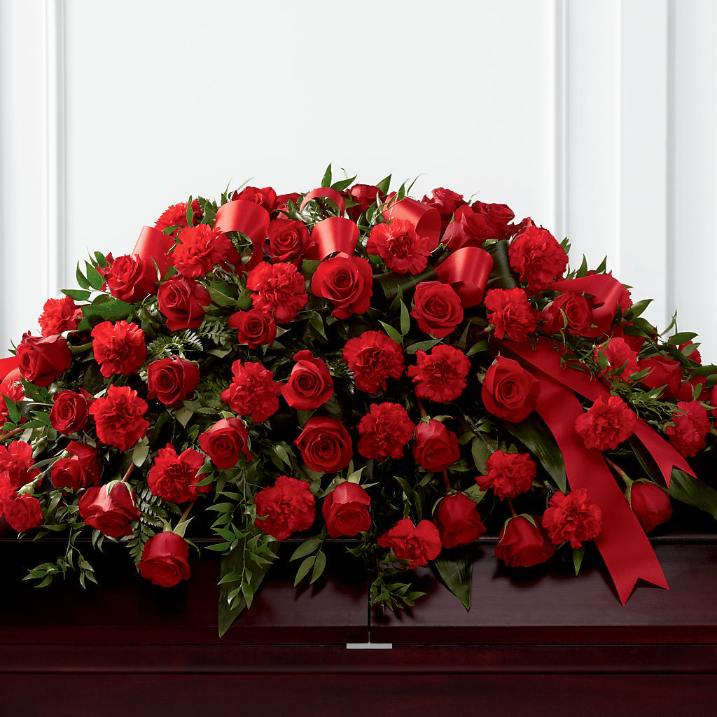 Tribute of Life Casket Spray – Country Cottage Floral Creations, Conroe TX