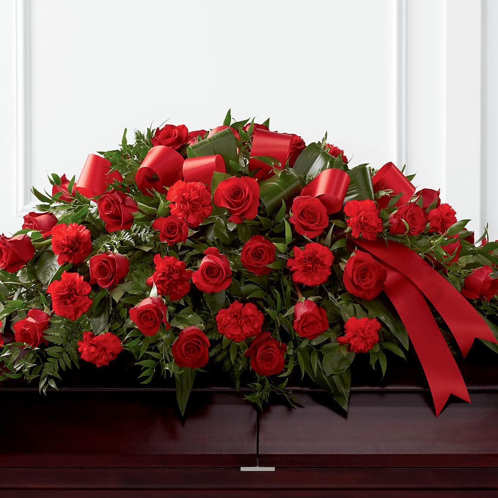 Tribute of Life Casket Spray – Country Cottage Floral Creations, Conroe TX