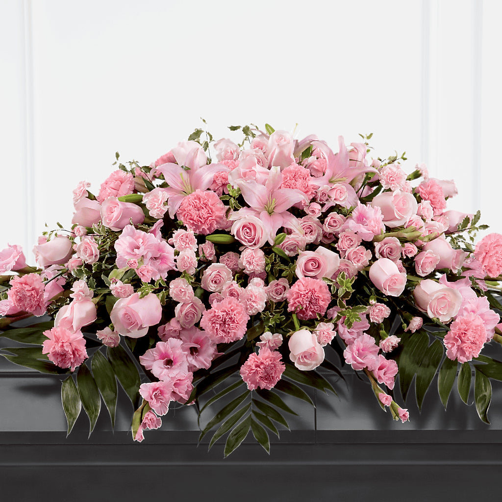 Garden of Comfort Casket Spray (Standard) – Country Cottage Floral Creations, Conroe TX