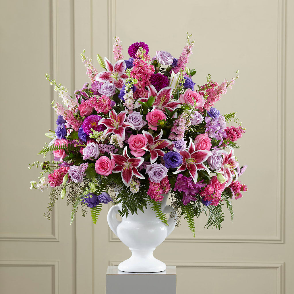 Peaceful Tribute Arrangement – Country Cottage Floral Creations, Conroe TX