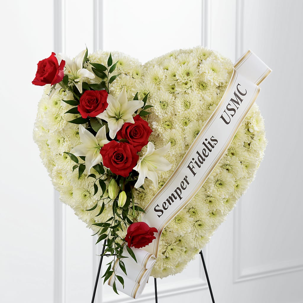 Heartfelt Hero Standing Heart – Country Cottage Floral Creations, Conroe TX