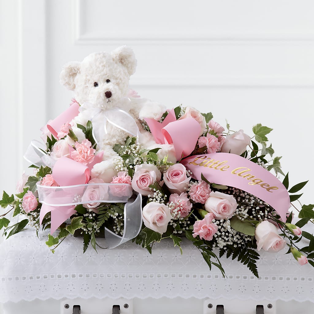 Touch of Sympathy Casket Spray – Country Cottage Floral Creations, Conroe TX