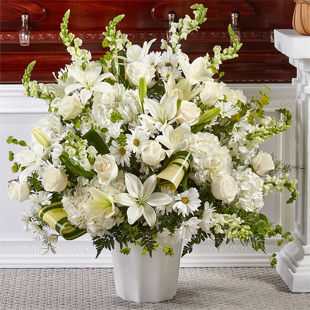 Thoughts of Tranquility Floor Basket – Country Cottage Floral Creations, Conroe TX