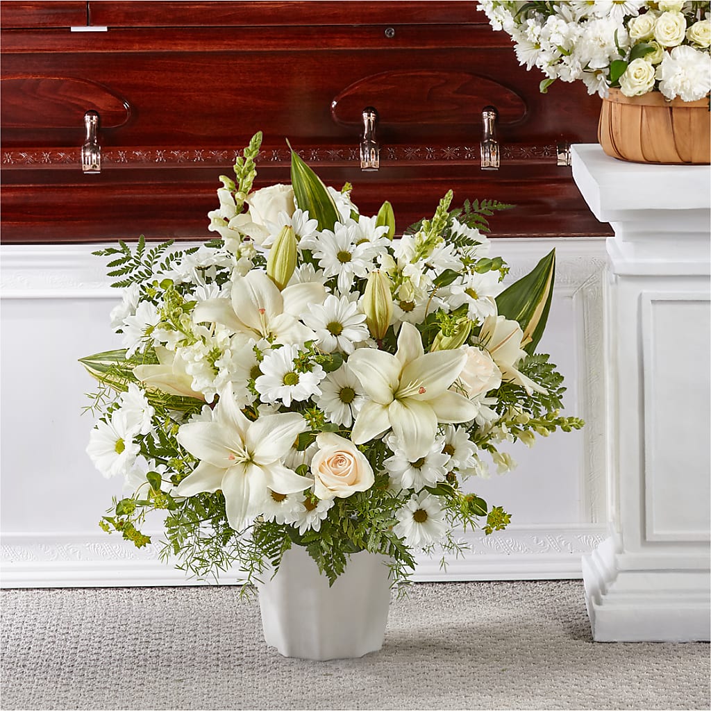 Thoughts of Tranquility Floor Basket – Country Cottage Floral Creations, Conroe TX