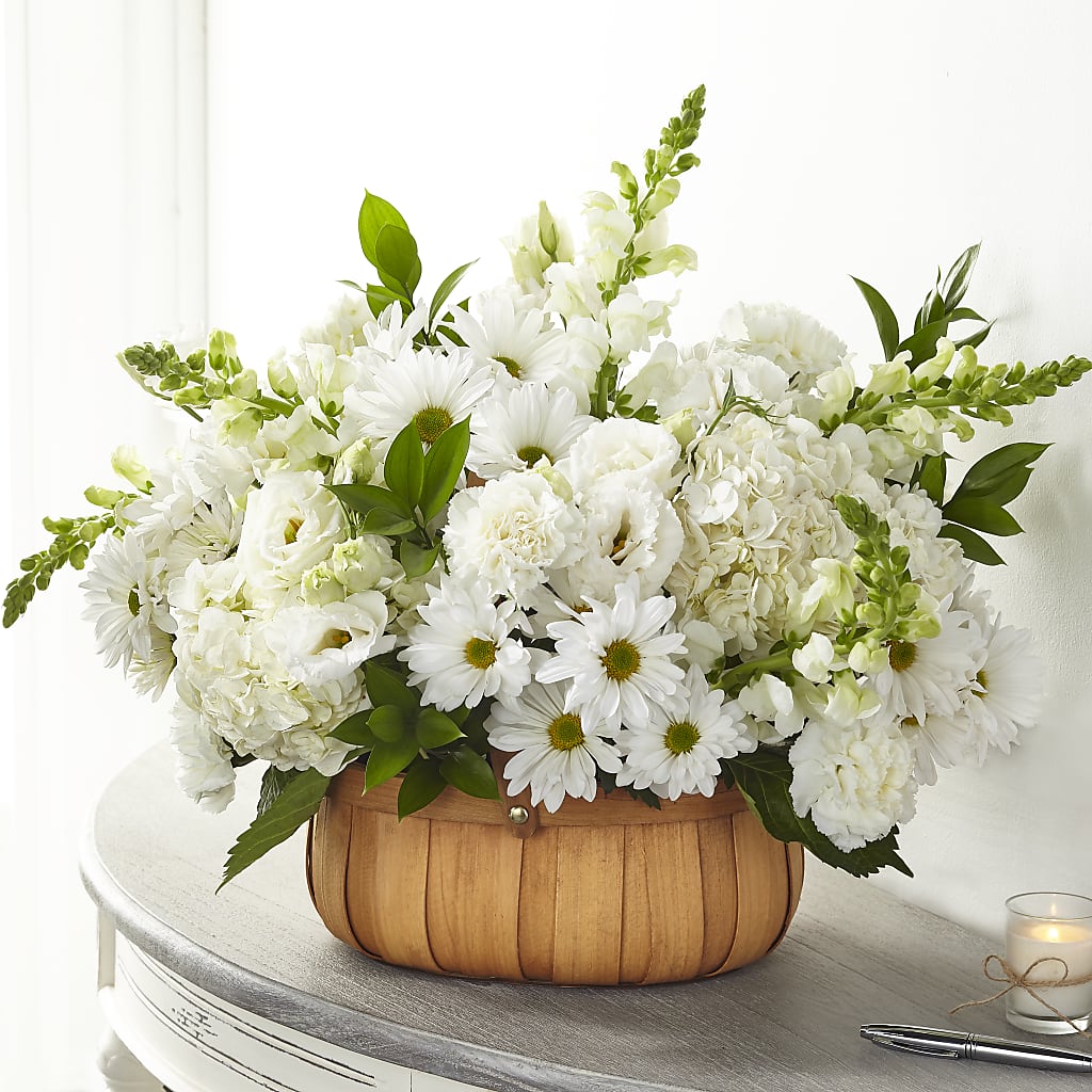 Pure Ivory Basket – Country Cottage Floral Creations, Conroe TX