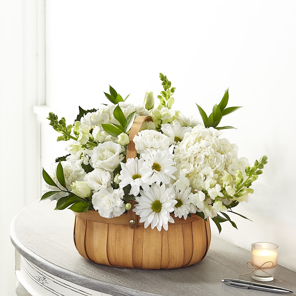 Pure Ivory Basket – Country Cottage Floral Creations, Conroe TX