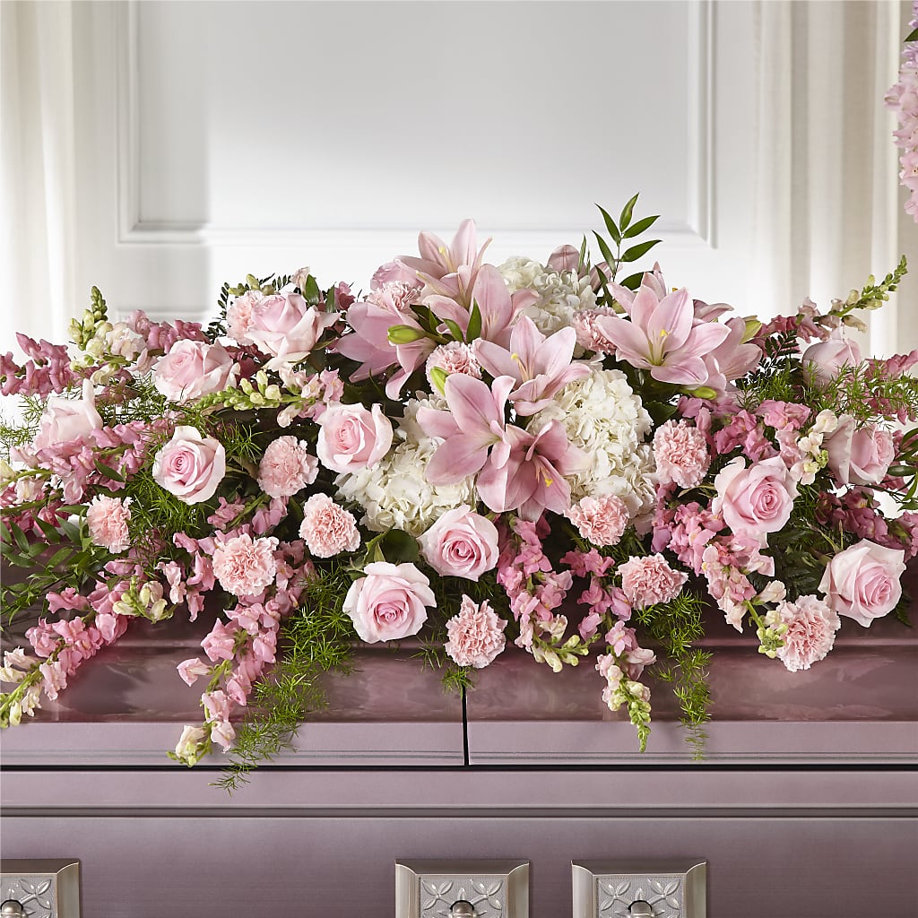 Life & Remembrance Casket Spray – Country Cottage Floral Creations, Conroe TX