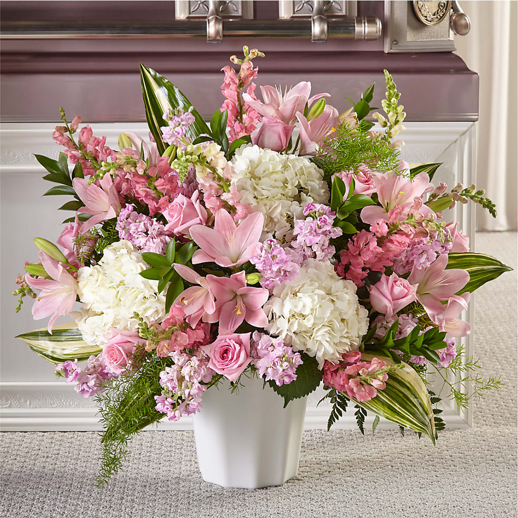 Simply Serene Floor Basket – Country Cottage Floral Creations, Conroe TX