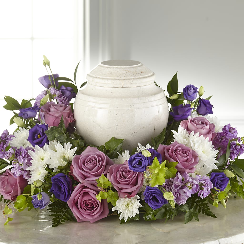 Blooming Sympathy Cremation Adornment – Country Cottage Floral Creations, Conroe TX