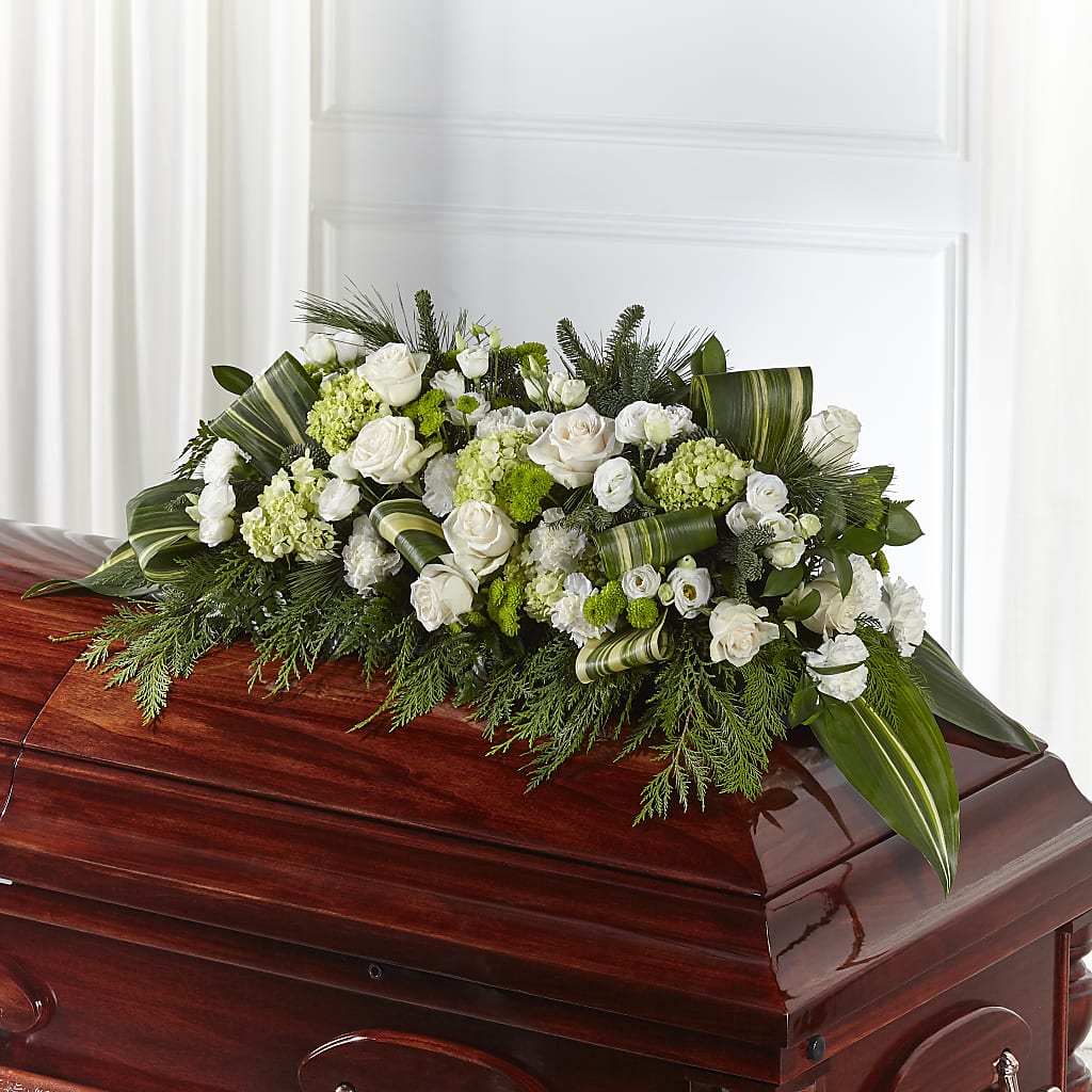 Hopeful Gesture Casket Spray – Country Cottage Floral Creations, Conroe TX