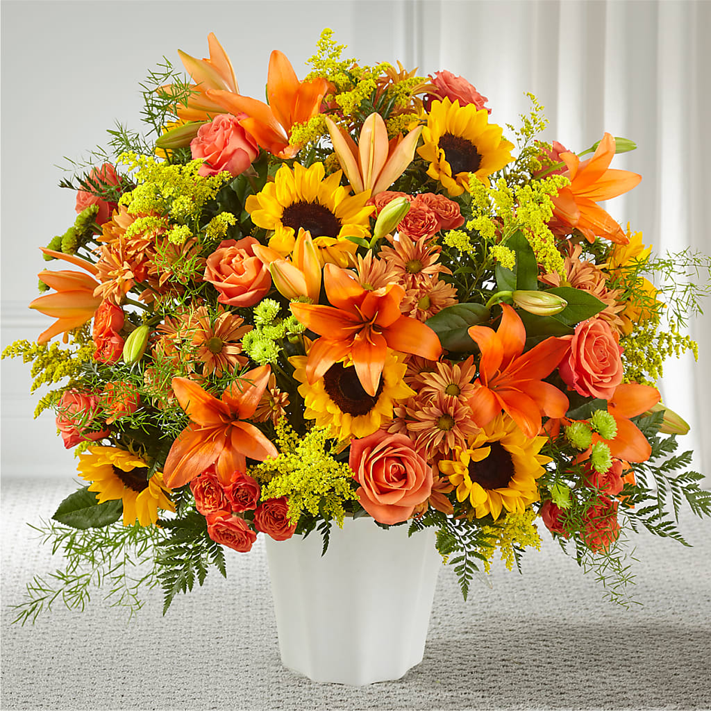 Harvest Thoughts Floor Basket – Country Cottage Floral Creations, Conroe TX