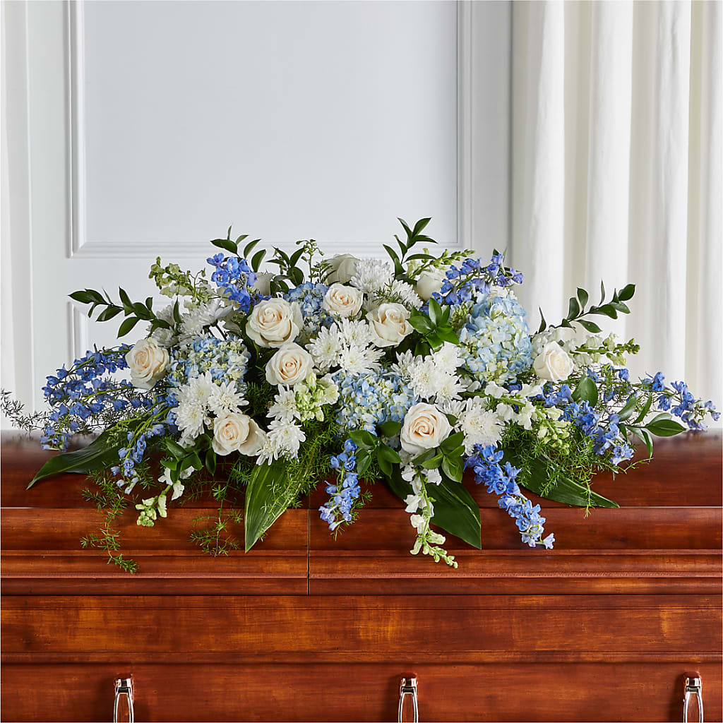 Timeless Essence Casket Spray – Country Cottage Floral Creations, Conroe TX