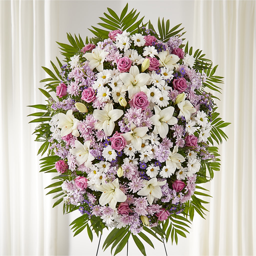 Surrounded by Love Standing Spray – Country Cottage Floral Creations, Conroe TX