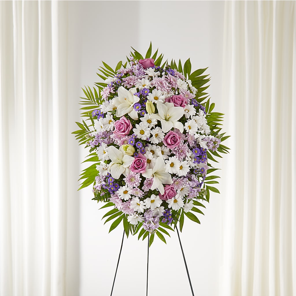 Surrounded by Love Standing Spray – Country Cottage Floral Creations, Conroe TX