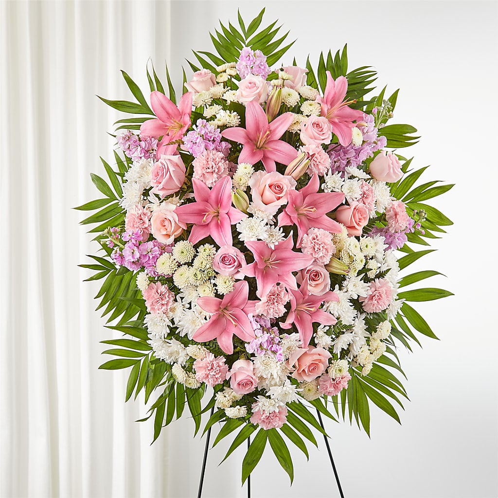 Offering Solace Standing Spray – Country Cottage Floral Creations, Conroe TX