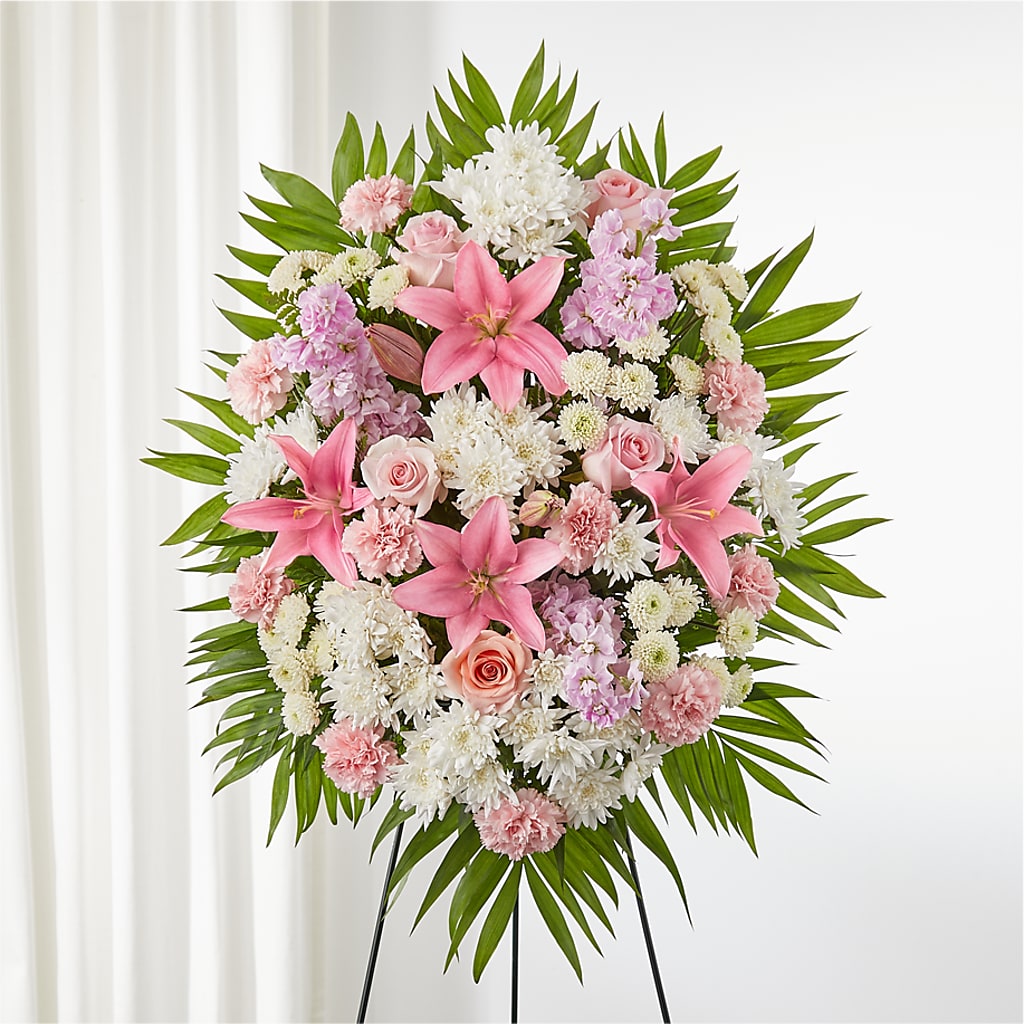 Offering Solace Standing Spray – Country Cottage Floral Creations, Conroe TX