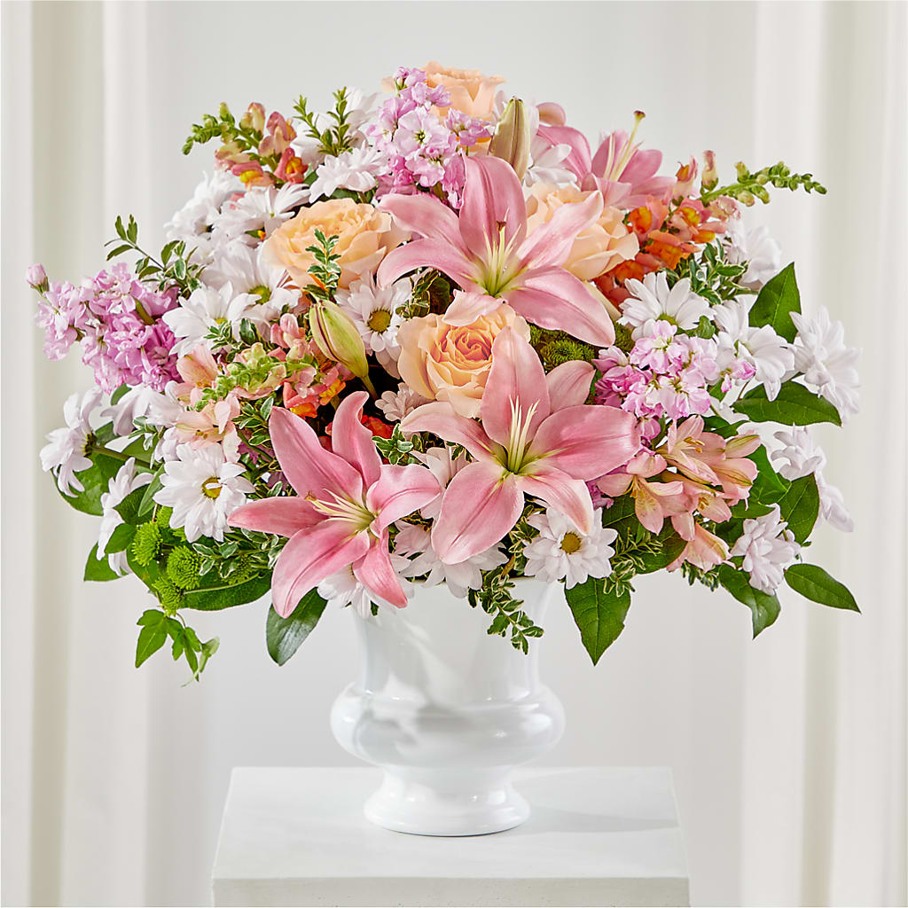 Heartfelt Gesture Urn Arrangement – Country Cottage Floral Creations, Conroe TX