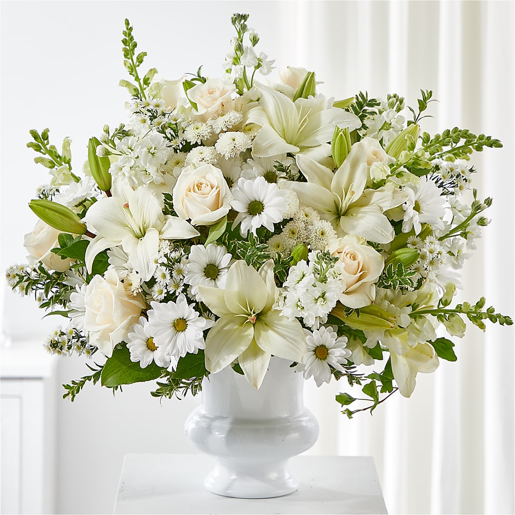 Uplifting Urn Arrangement – Country Cottage Floral Creations, Conroe TX