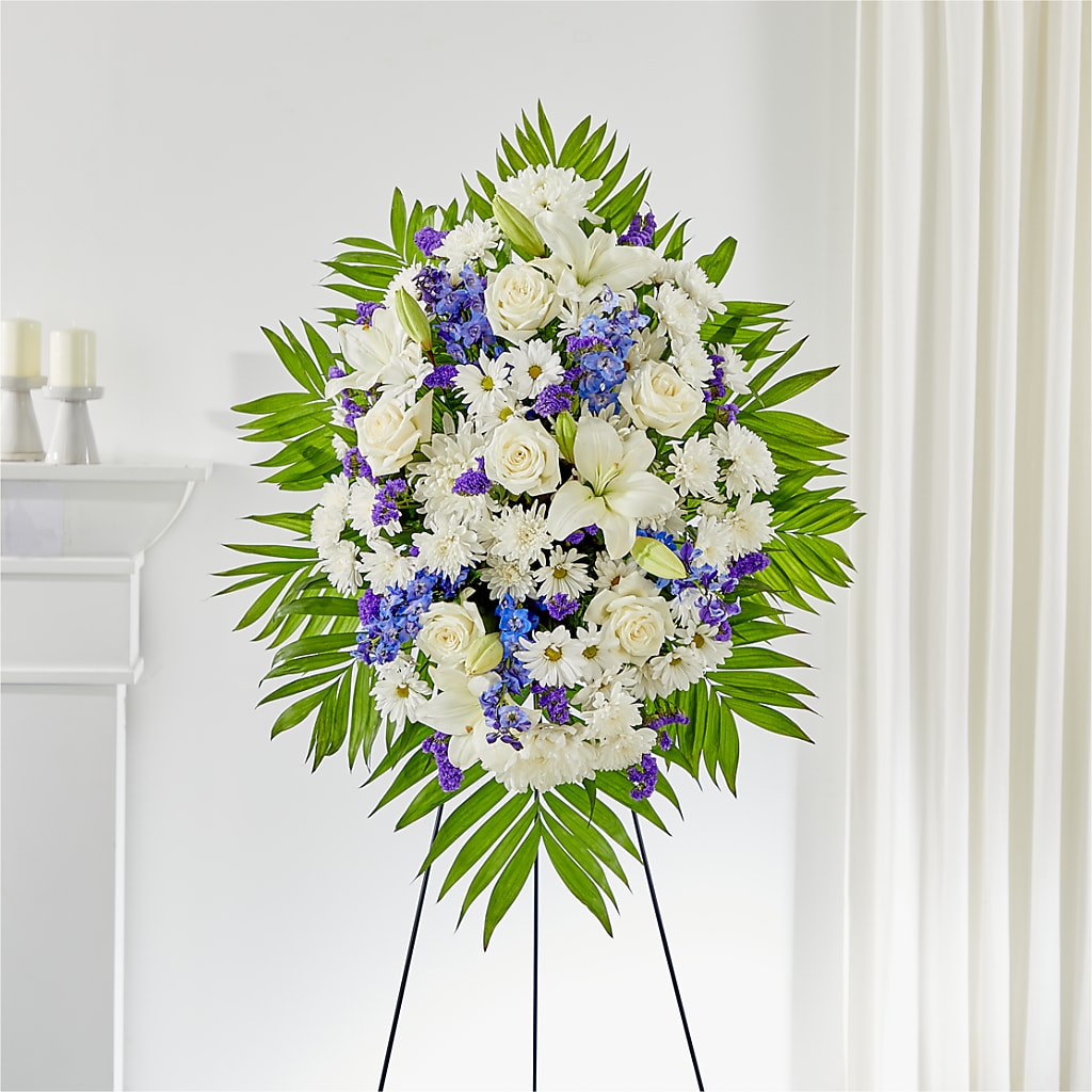 At Rest Standing Spray – Country Cottage Floral Creations, Conroe TX