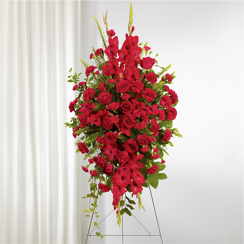 From the Heart Standing Spray – Country Cottage Floral Creations, Conroe TX