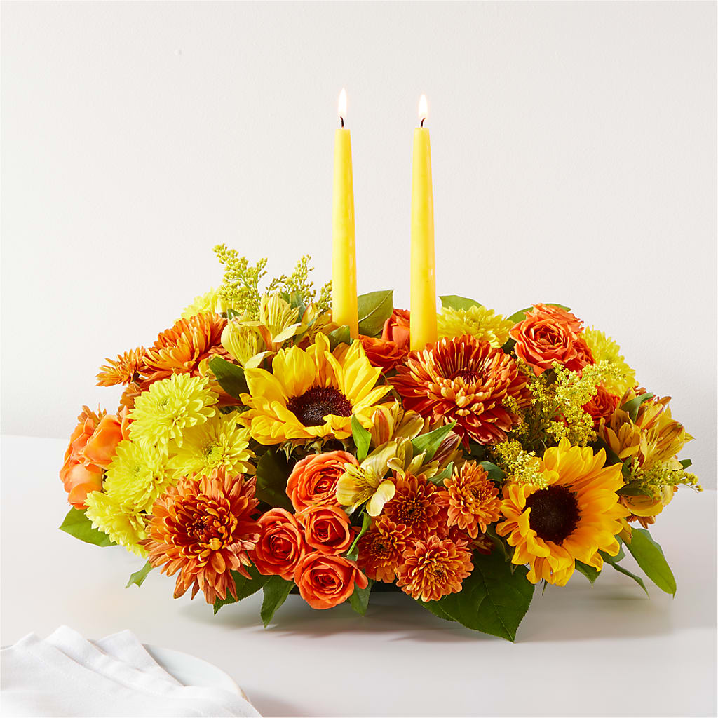 Autumn Harmony Centerpiece – Country Cottage Floral Creations, Conroe TX