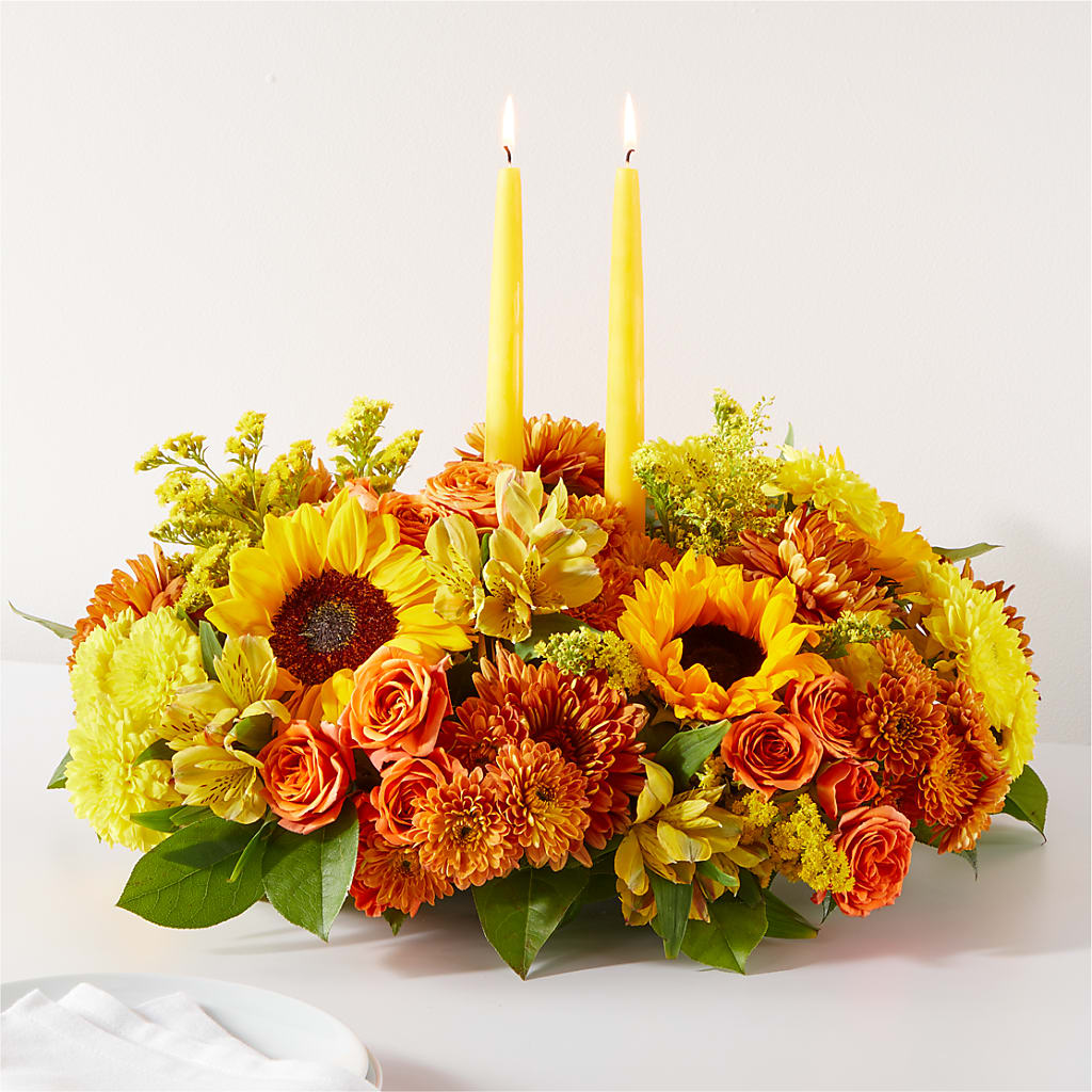 Autumn Harmony Centerpiece – Country Cottage Floral Creations, Conroe TX