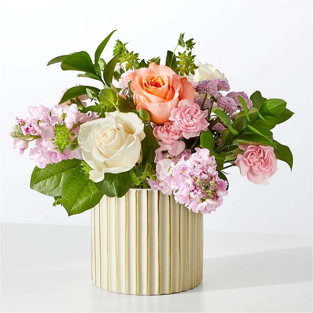 French Market Bouquet with Ivory Vase – Country Cottage Floral Creations, Conroe TX
