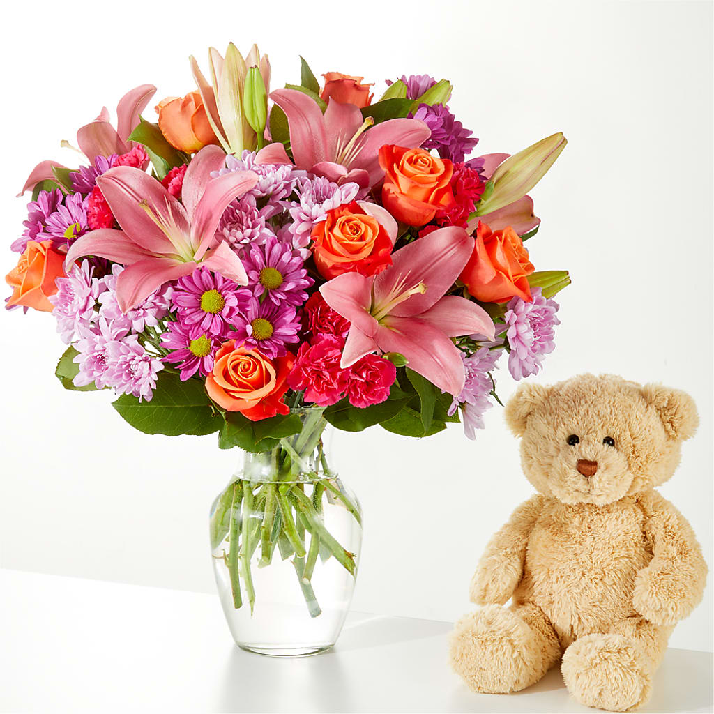 One and Only Bouquet and Bear Bundle –  Country Cottage Floral Creations, Conroe TX