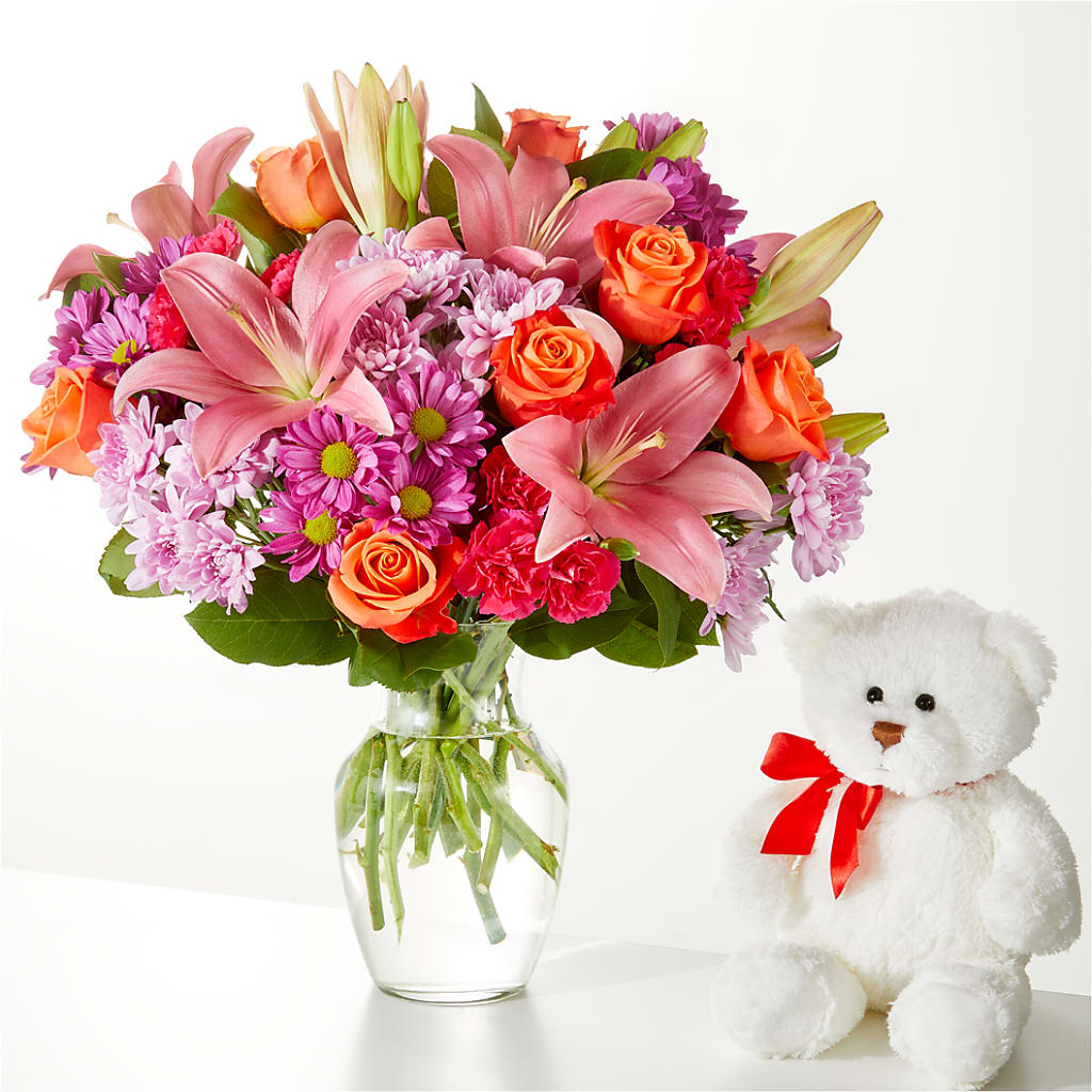 One and Only Bouquet and Bear Bundle –  Country Cottage Floral Creations, Conroe TX