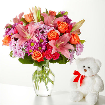 One and Only Bouquet and Bear Bundle –  Country Cottage Floral Creations, Conroe TX