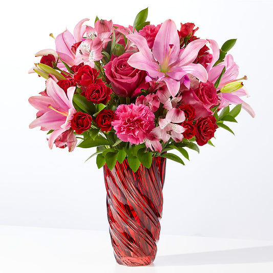 Ramo Enamorado con Jarrón Luxe Swirl