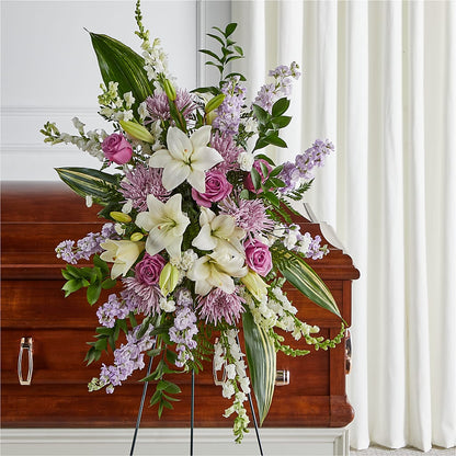 Grateful Hearts Standing Spray –  Country Cottage Floral Creations, Conroe TX