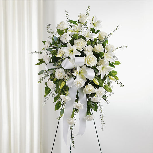 With Care Standing Spray –  Country Cottage Floral Creations, Conroe TX