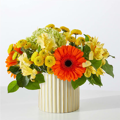 Autumn Sunshine Bouquet with Ivory Vase –  Country Cottage Floral Creations, Conroe TX