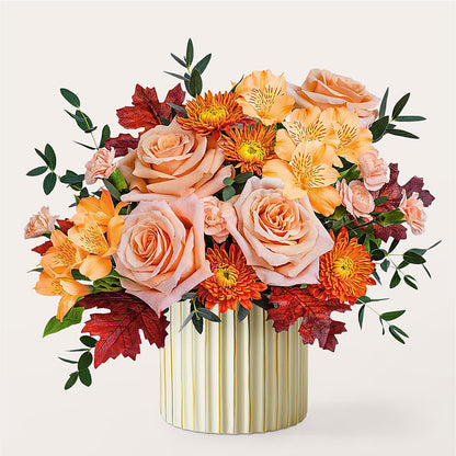 Spiced Latte Bouquet with Ivory Vase –  Country Cottage Floral Creations, Conroe TX