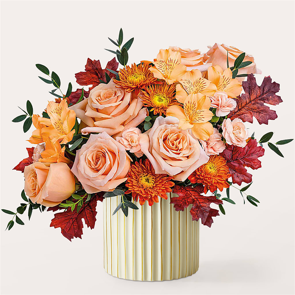 Spiced Latte Bouquet with Ivory Vase –  Country Cottage Floral Creations, Conroe TX