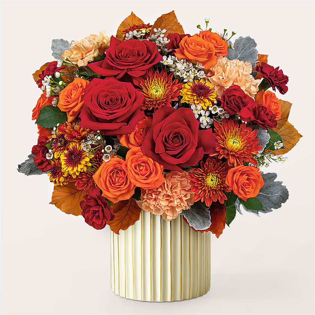 Merlot Bouquet with Ivory Vase –  Country Cottage Floral Creations, Conroe TX