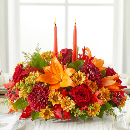 Autumn's Embrace Centerpiece –  Country Cottage Floral Creations, Conroe TX